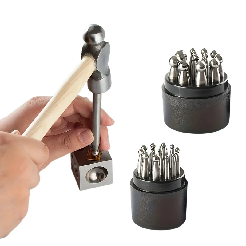 

Beading Punch Head High Quality Steel Round Beading Set of 17pcs Set of 15pcs Jewelry Stamping Tool