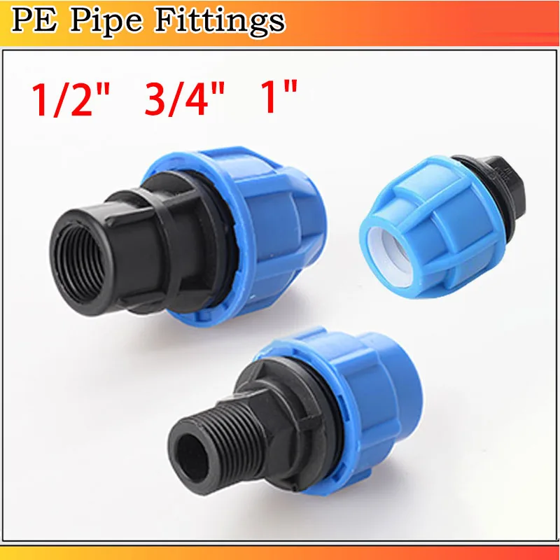 

1pcs 1/2" 3/4" 1" 20/25/32mm PE Pipe Quick Connector Reducing Water Pipe Joint Suitable for Garden and Agricultural Irrigation
