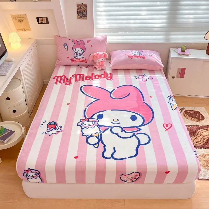 Disney Mymelody Bed Sheet,Pochacco Bed King Queen Twin Size Bed Sheets Beds Fabric Single Double Sheet,Home Sheets for Bed Sheet