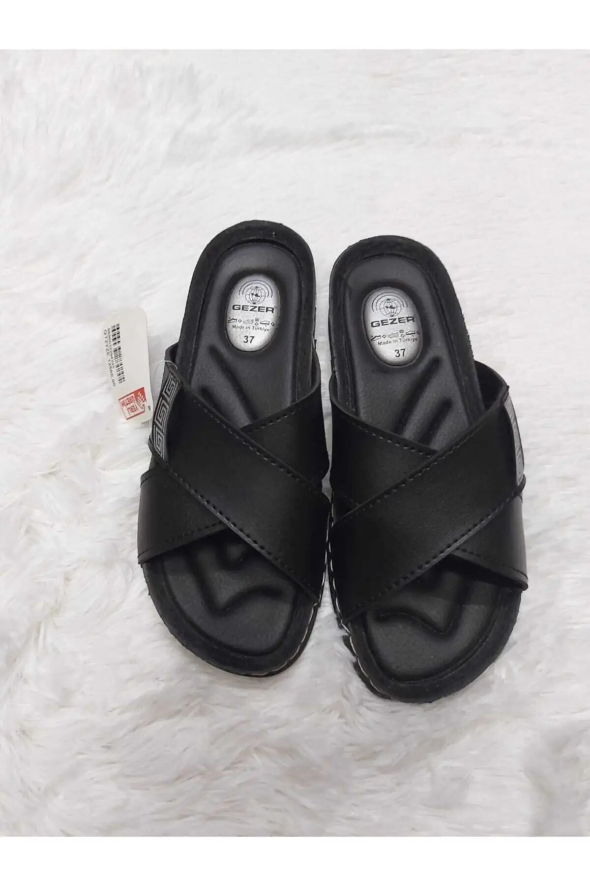 

Black Non-Slip Sole Stitched Slippers Orthopedic Soft sole Daily Use Guest Useful