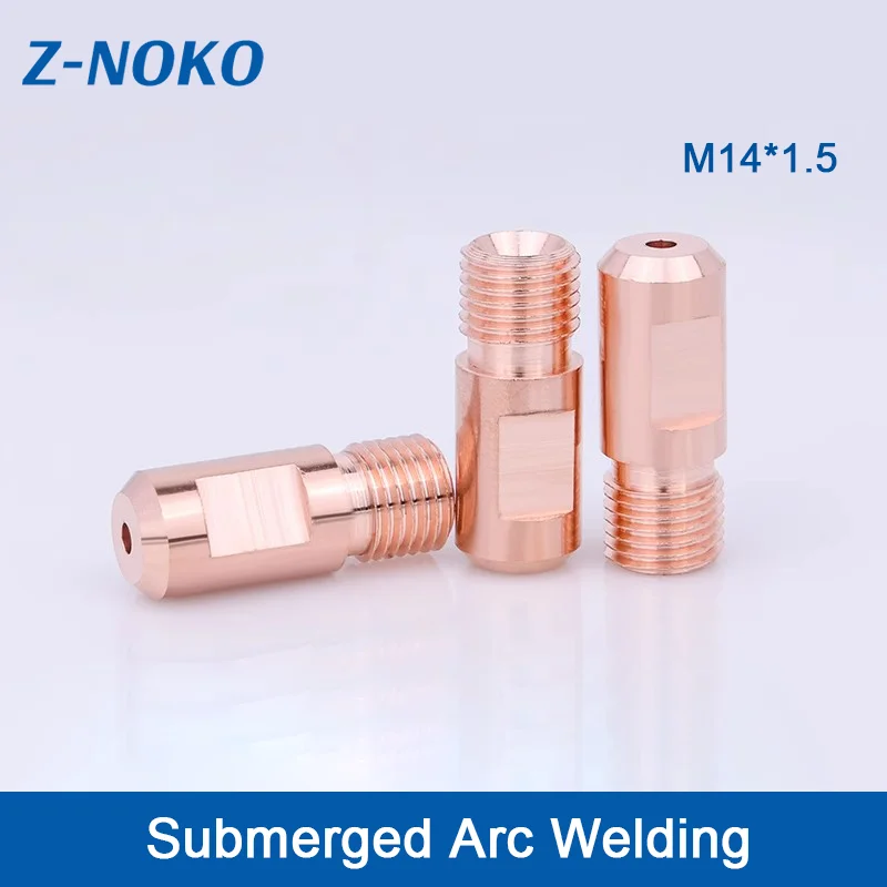 ZNOKO 10Pcs/set  Submerged Arc Welding Machine Welding Torch Welding Tips Welding Nozzle M14X1.5 38mm Length