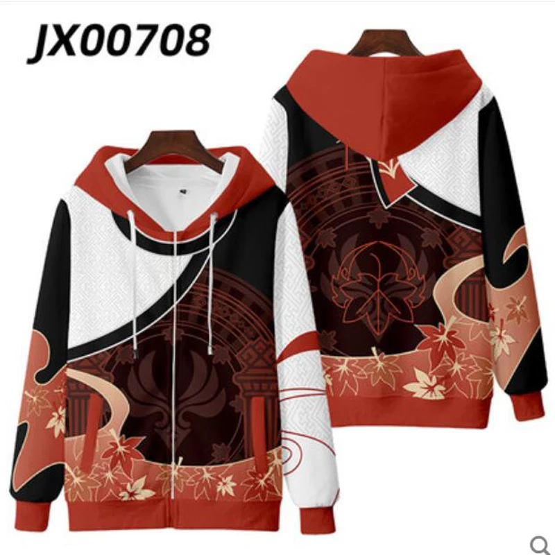 Genshin Impact Kaedehara Kazuha Cosplay felpa con cappuccio donna uomo Harajuku felpa Streetwear Hip Hop Pullover giacca con cappuccio cappotto maschile