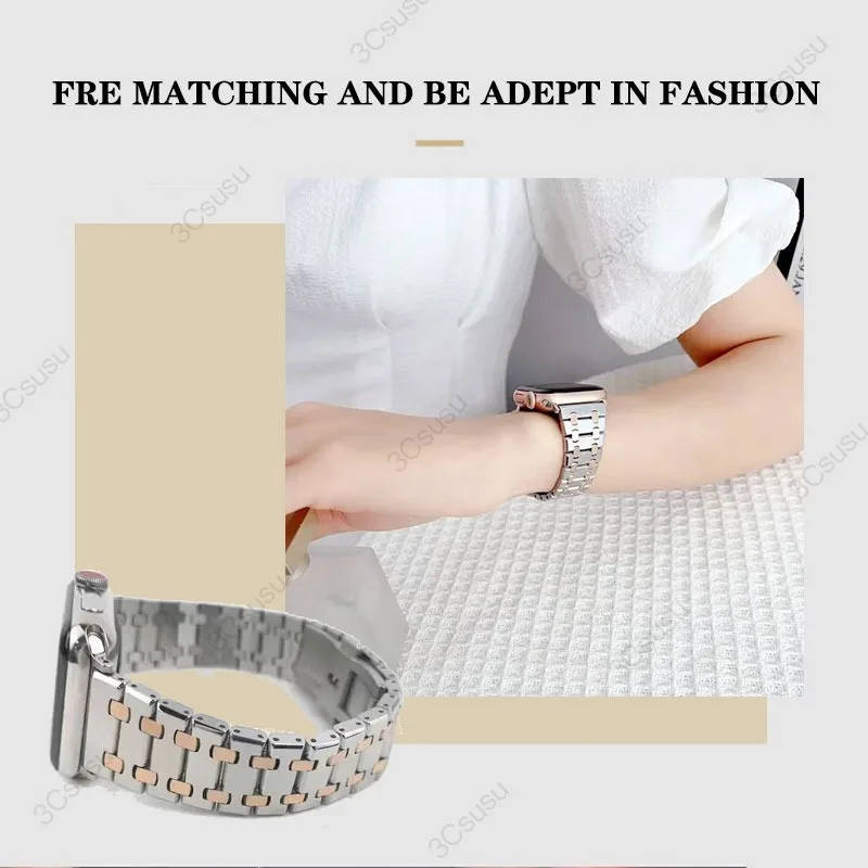 Luxury Bracelet Band For Apple Watch iwatch Ultra 9 8 7 6 5 4 SE Stainless Steel Strap 49mm 44mm 45mm 42mm 41mm AP royal Strap