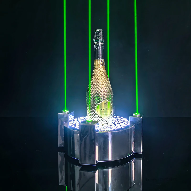 LEDRechargeable Luminous Laser Wine Stand for BarsKTVCreative laser lighting champagne rack and liquor holder with white light