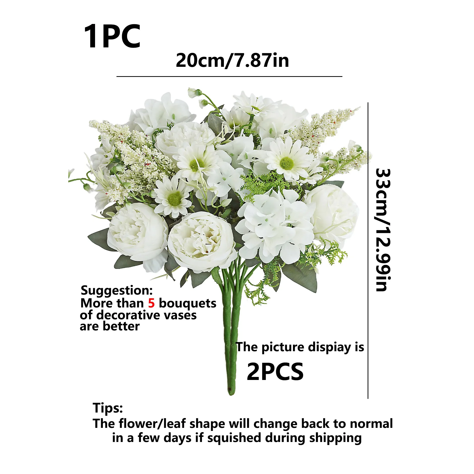 Künstliche Blumen Pfingstrosen Hochzeitskranz Heim Schlafzimmer Tischdekoration Brautstrauß Garten Kunstvase Brett Outdoor Garten DIY Geschenke – Detail 6