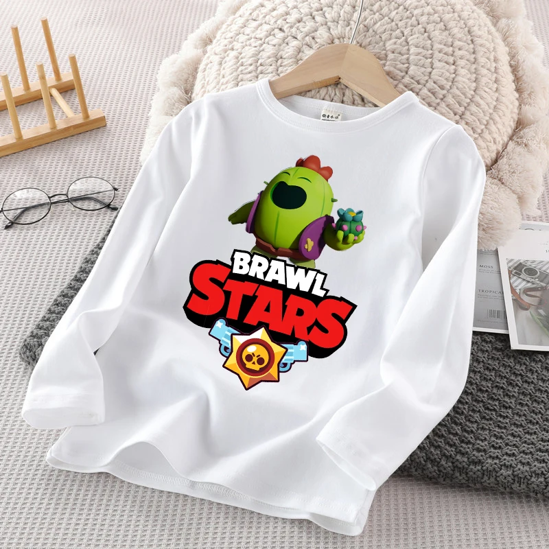 Anime Cartoon Children Long Sleeved T-shirt Boys Girls Winter Warm Tops Cute Kids Crew Neck Pullover Casual Child Clothes Gifts