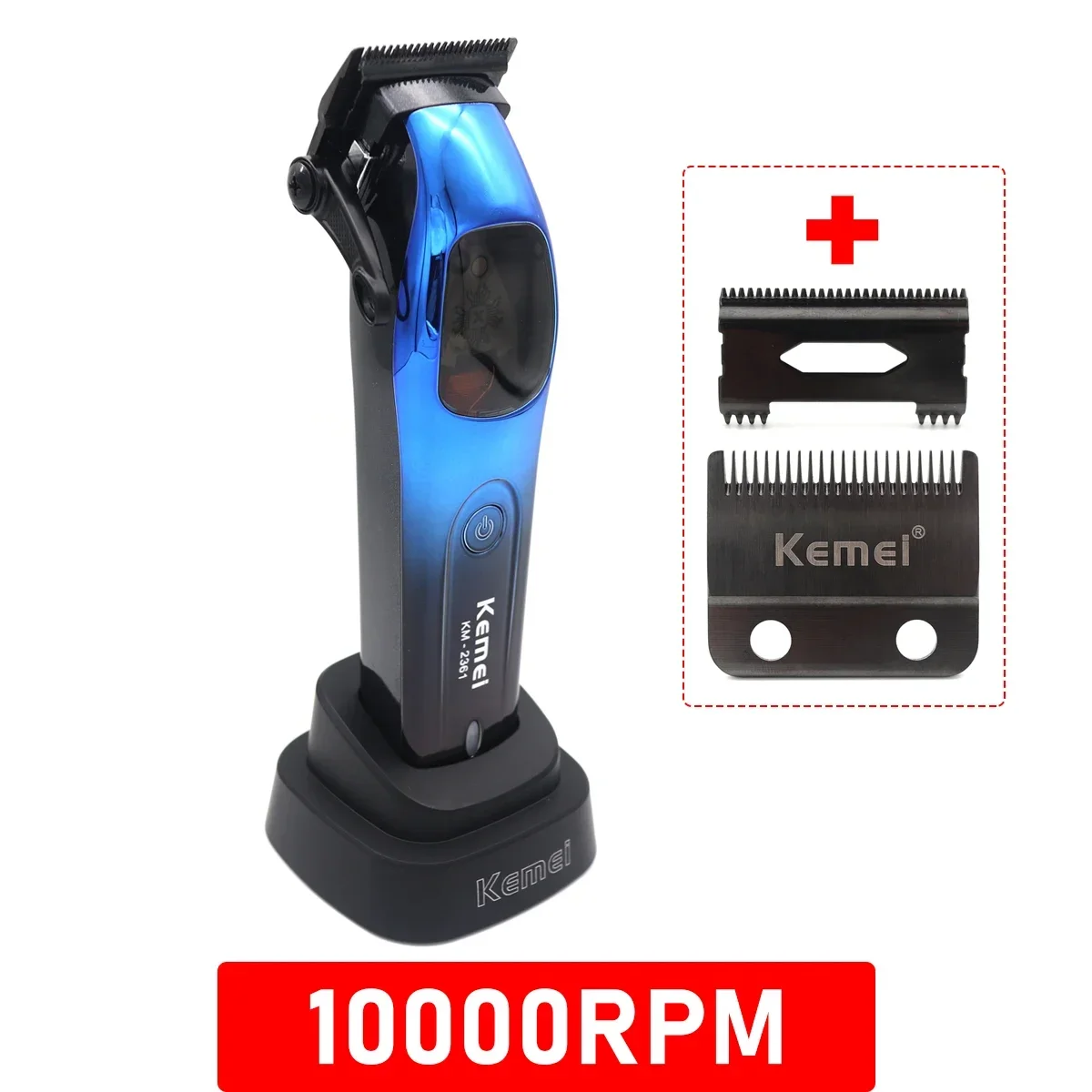 Kemei 2361 Professional Hair Clipper Men Barber Hair Trimmer Beard Rechargeable Haircut Machine 10000 RPM Trimer For Men