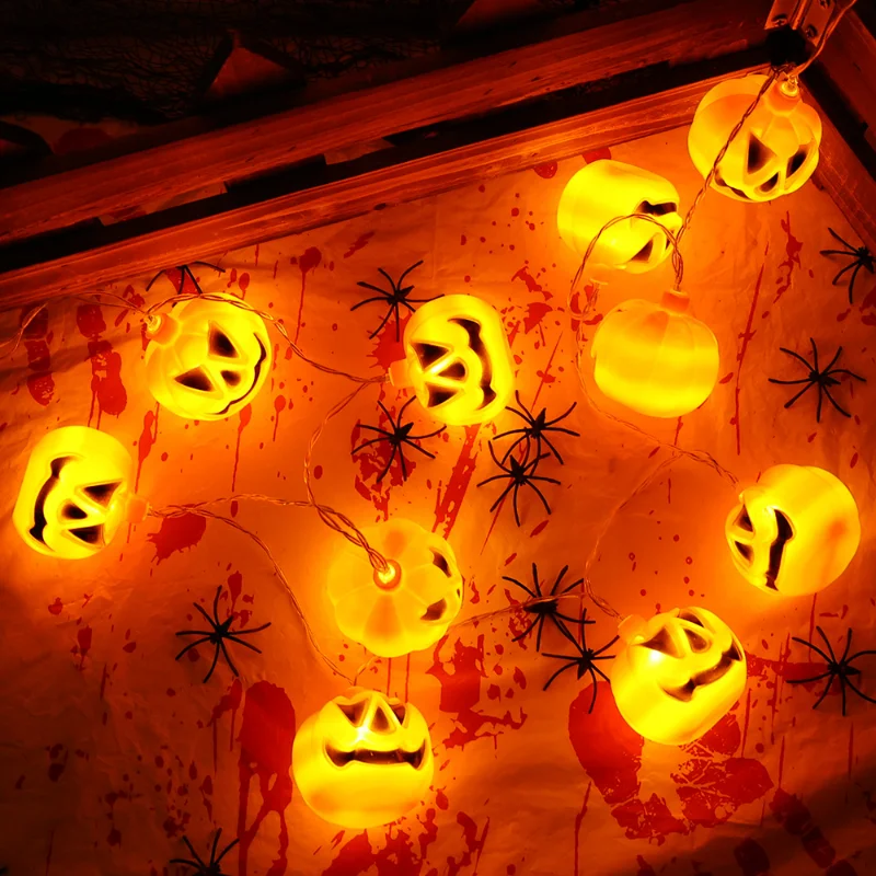 10/20 Head LED Halloween String Light Pumpkin Lamps Halloween Outdoor Scene Layout Props for Garden Party Decorative Supplies