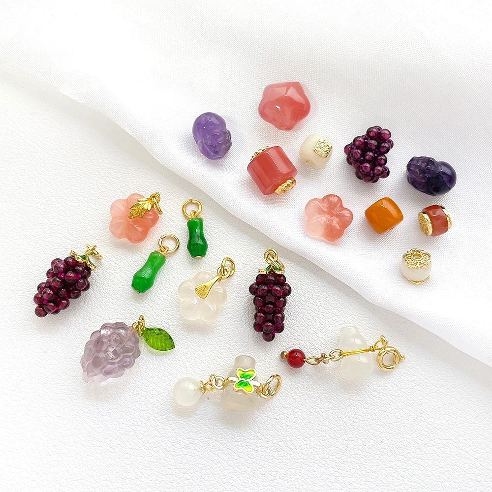 Jewelry Making Raw Materials - Pendentif en perles de pierre brute