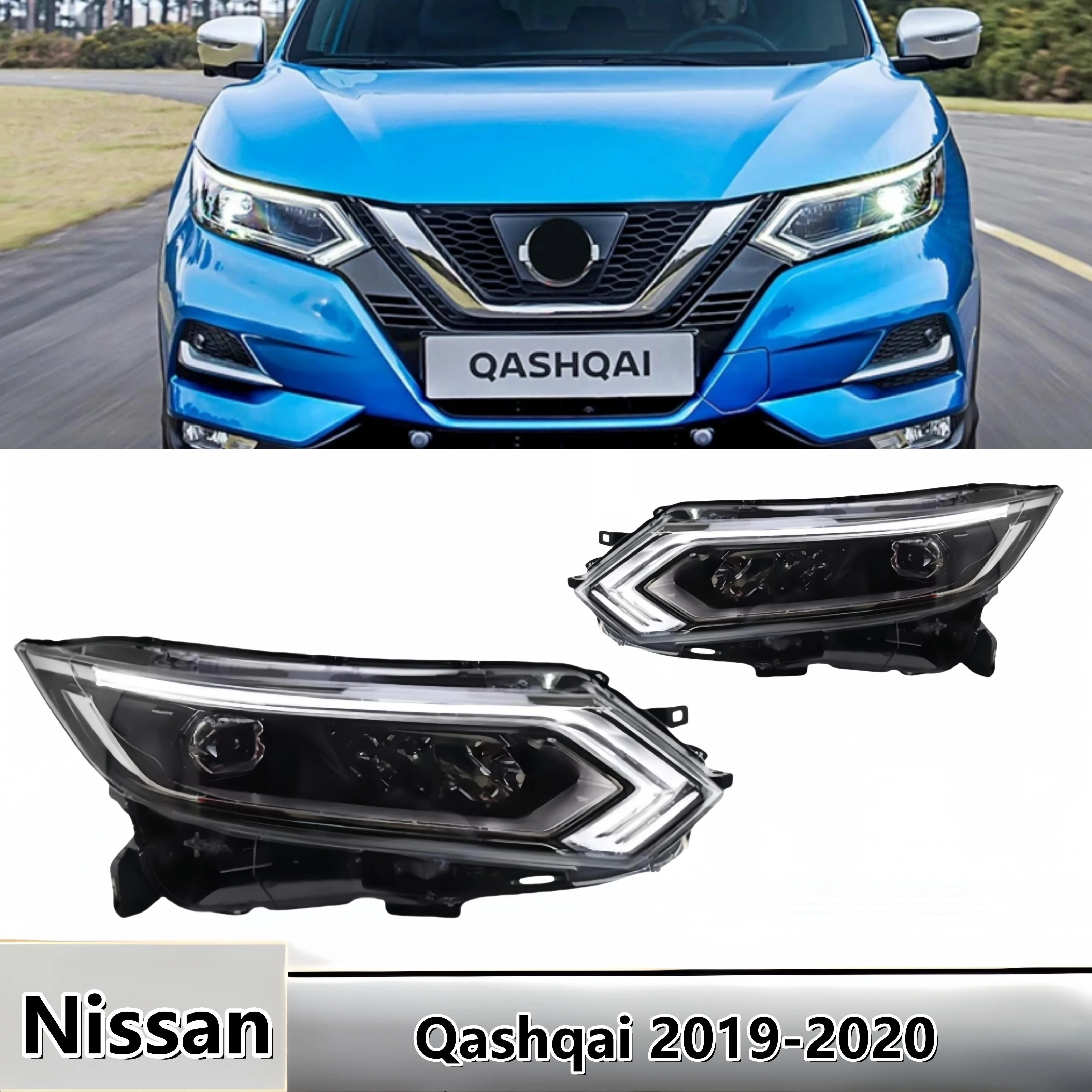 Headlight For Nissan Qashqai LED Headlights 2019-2020 Head Lamp Car Styling DRL Signal Projector Lens Automotive Accessories