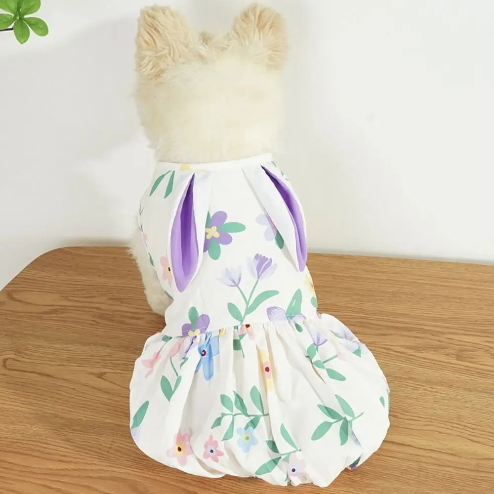 

Funny Washable Bunny Ears Dog Skirt Comfortable Cute Pet Princess Skirt Cartoon Dog Dress Small/Medium Dog