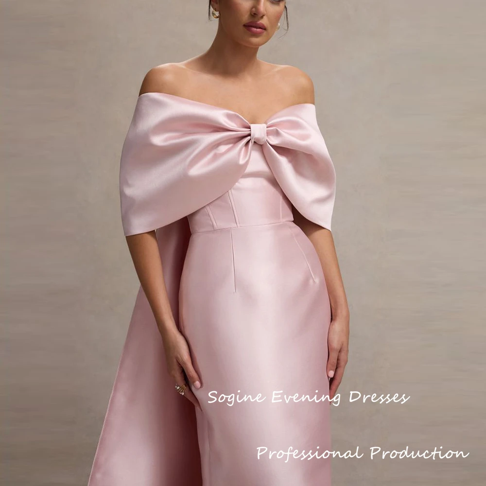 فساتين لحضور الحفلات الموسيقية من الساتان كيب 2025 فستان سهرة ميكادو عالي الجودة للنساء أنيق بفيونكة فساتين حفلات رسمية