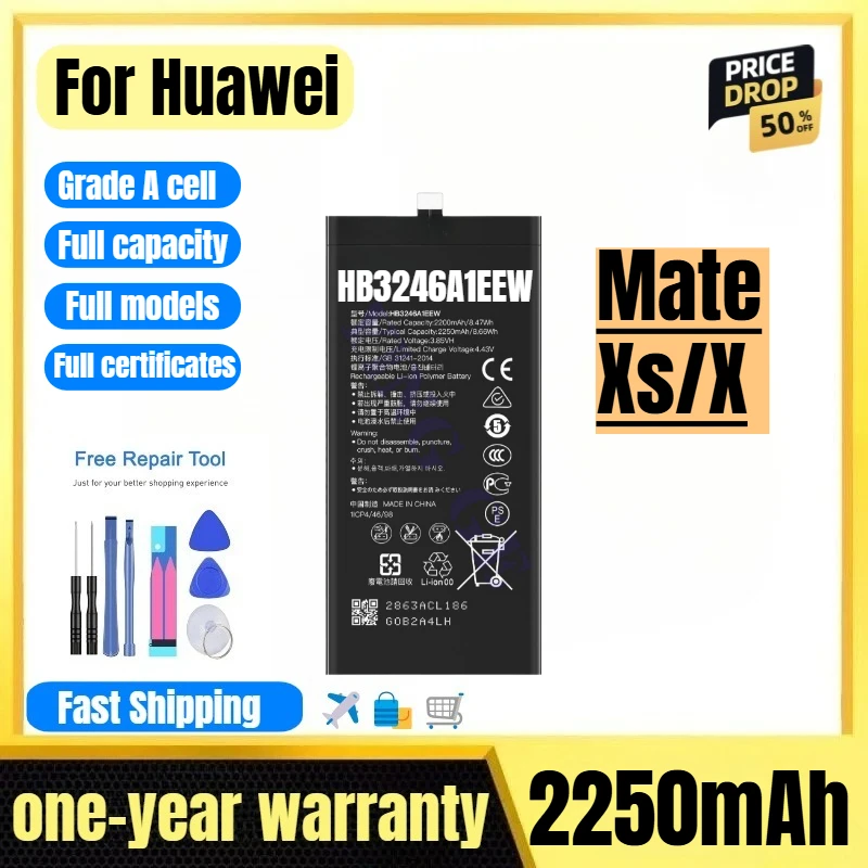 

HB3246A1EEW for Huawei Mate Xs/X Phone Battery 0 Cycle High Quality High Capacity Replacement Bateria Grade A Cell with Tools