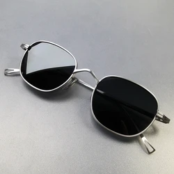 Vintage Titanium Square Polarized Sunglasses for Men Women Anti-ultraviolet Sun Glasses Japan Brand Design Retro Sunglass Shades