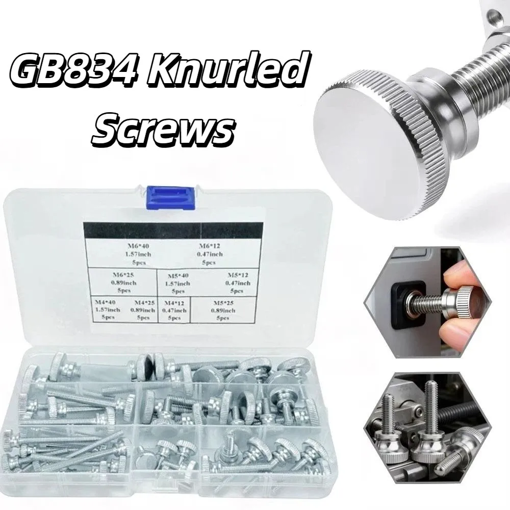 

45 шт. винтов с большой круглой головкой GB834, высокопрочные, с накаткой, для крепления, зубчатые крепежные винты