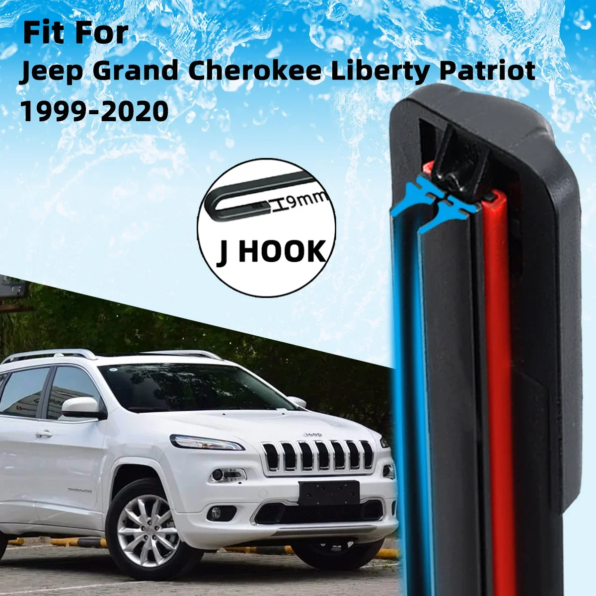 

Front Wiper Accessorie Double Rubber Car Wipers for Jeep Grand Cherokee MK2 MK3 MK4 Liberty Patriot 1999-2020 Brushes Upgraded