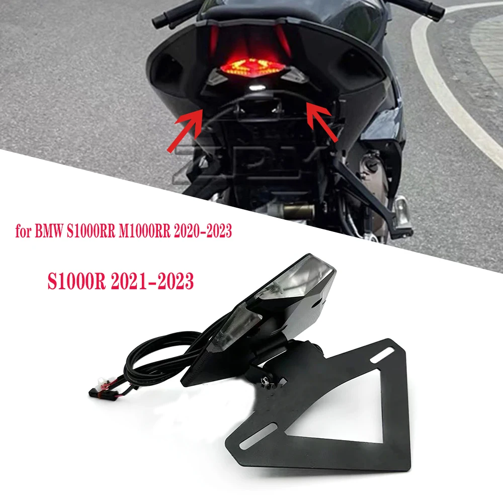 Motorcycle short license plate rear license plate LED light for BMW S1000RR M1000RR 2020-2023 S1000R 2021-2023