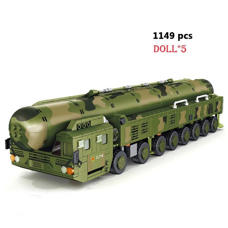 

WW2 Military Dongfeng 17 / 14 Missile Vehicle Building Block Toys German Panzer Tank Bricks World War DIY Bricks Toys for Boy