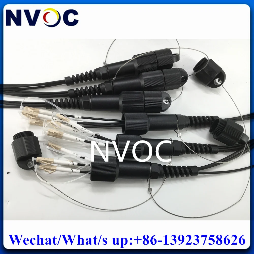 12Core OM3-300 6.0mm 300M TPU,Waterproof PDLCUPC MM Male Outdoor Armored Fiber Optic Patch Cord Protector Cover With PCD380 Coil