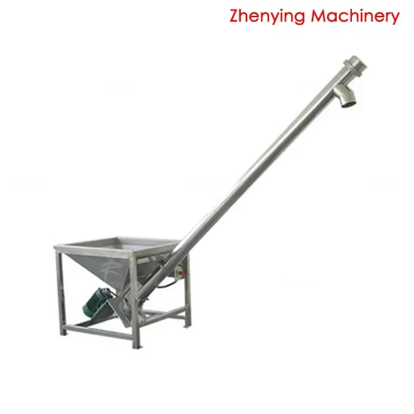 Stainless steel tube small inclined screw conveyor feeder with hooper