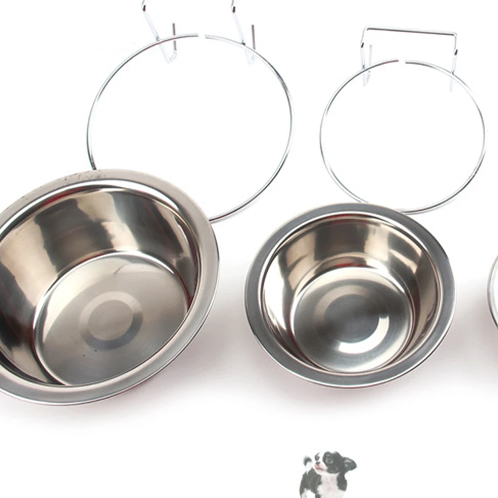 

Hanging Pet Stainless Steel Dog Bowl Puppy Feeder Cat Water Bowl Metal Kennel Supplies Lightweight Water