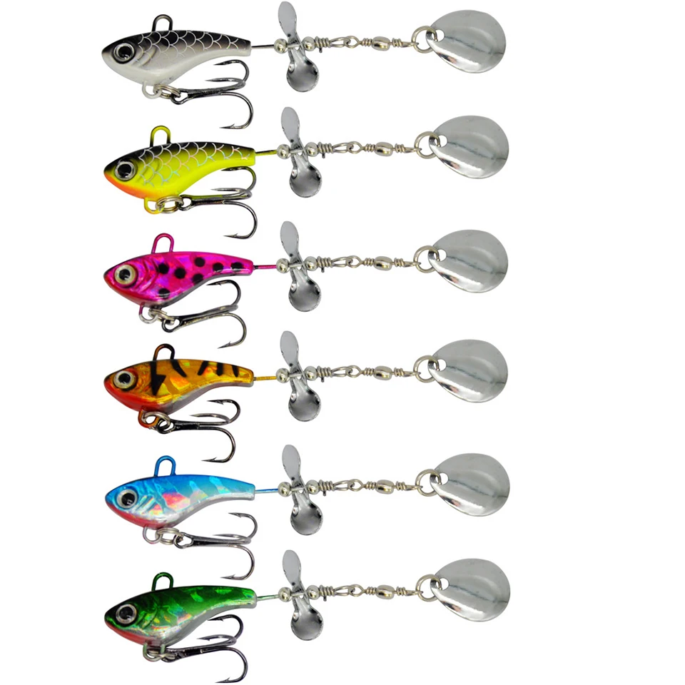 KoKossi 12g/8.2cm Fishing Lure Spinner VIB 3D Fisheyes Sinking Water Ice Jigging With Metal Spoon Vibration Hard Artificial Bait