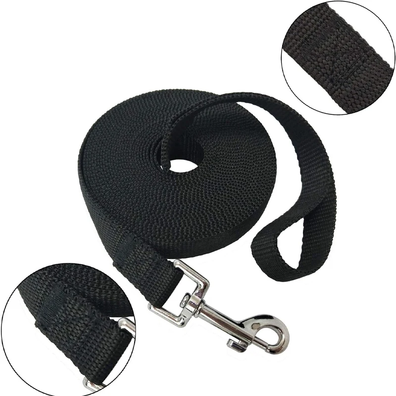 حبل جر متين وقوي من النايلون للحيوانات الأليفة بلون واحد حبل جر طويل للكلاب الصغيرة الكبيرة 5 متر 10 متر 20 متر 30 متر منتج من الرصاص #3