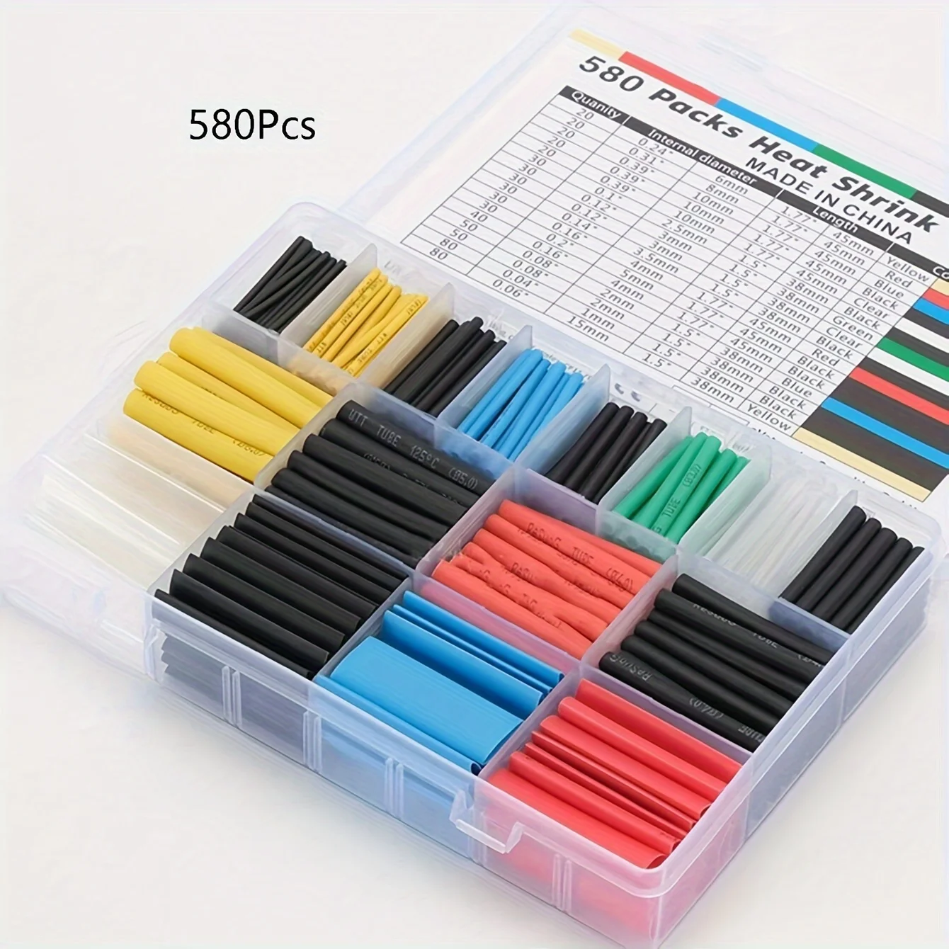 127-750pcs Multi size heat shrink tubing kit - universal, 2:1 shrink, high temperature resistant, insulated tubing with box