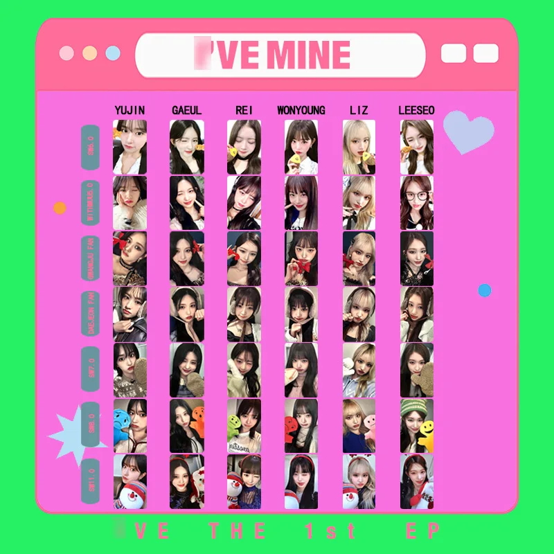 Kpop Idol 7pcs/set Lomo Cards IVE Photocards I'VE MINE SW Photo Card WONGYONG Postcard for Fans Collection