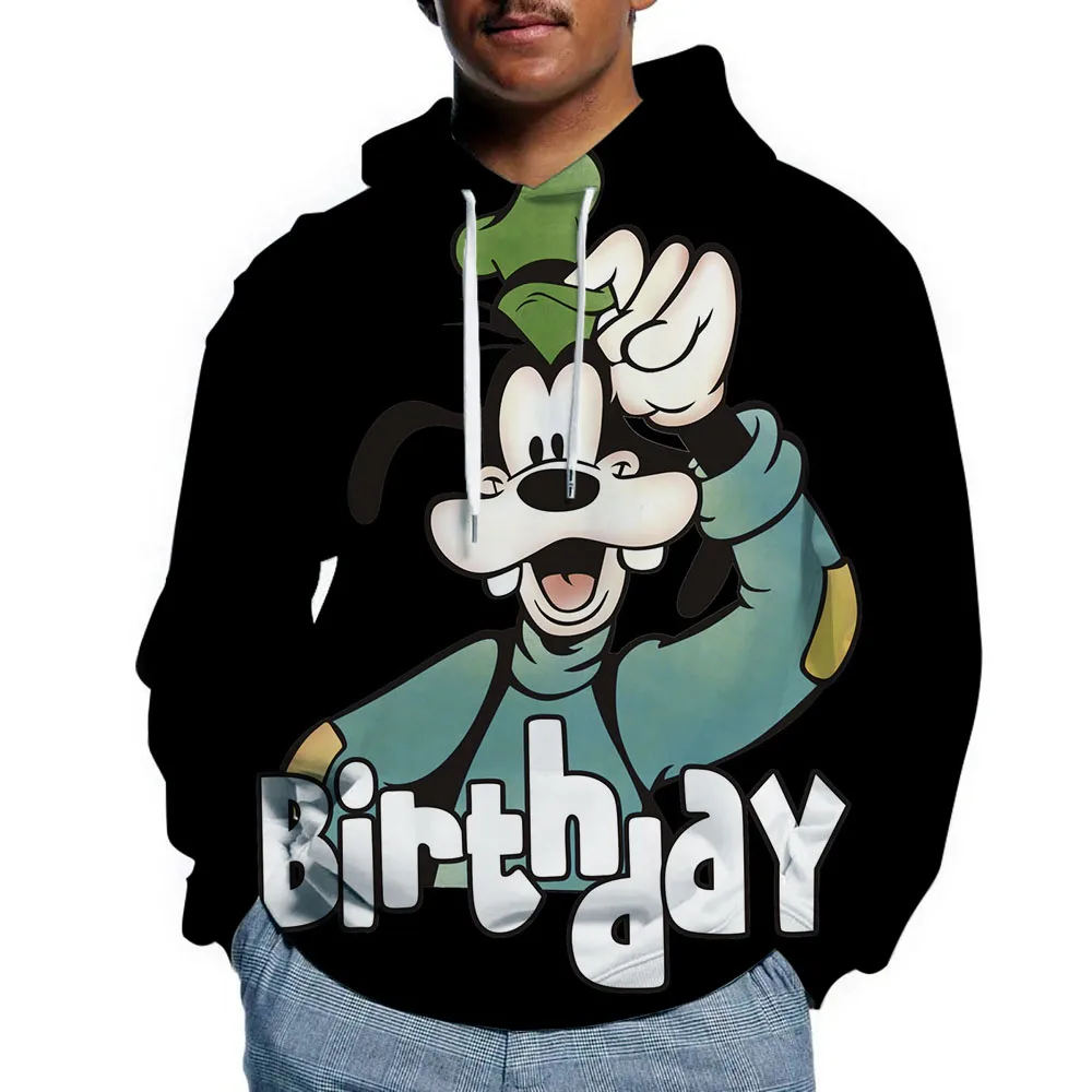 

Толстовка с принтом Disney Goofy, повседневный спортивный уличный пуловер, толстовка с длинными рукавами и забавным рисунком, топ