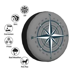 Bánh xe Sobreselent Cover la bàn hải lý được cá nhân hóa, lốp bảo vệ cho Mitsubishi Pajero 4WD SUV, điều hướng phiêu lưu, 14 in, 15 in, 16 in, 17 in 12 Bán hàng chính Pajero Compass - №5