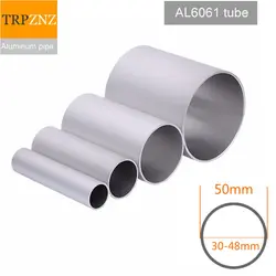 Aluminum round tube 6063 T5 outer diameter 50mm inner 30-48mm wall 1mm-4.5mm Hard straight aluminum pipe thin thick wall 6061T6