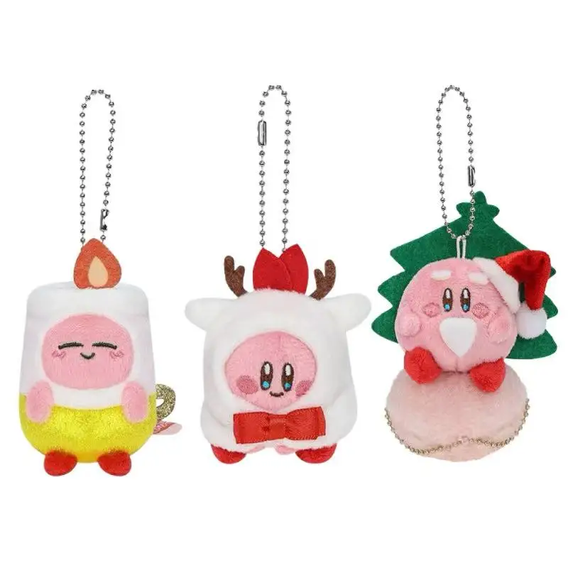 كيربي عيد الميلاد سلسلة أفخم الدمى قلادة سانتا الرنة Kawaii عيد الميلاد نجوم كيربي محشوة Peluche اللعب الديكور هدايا الاطفال