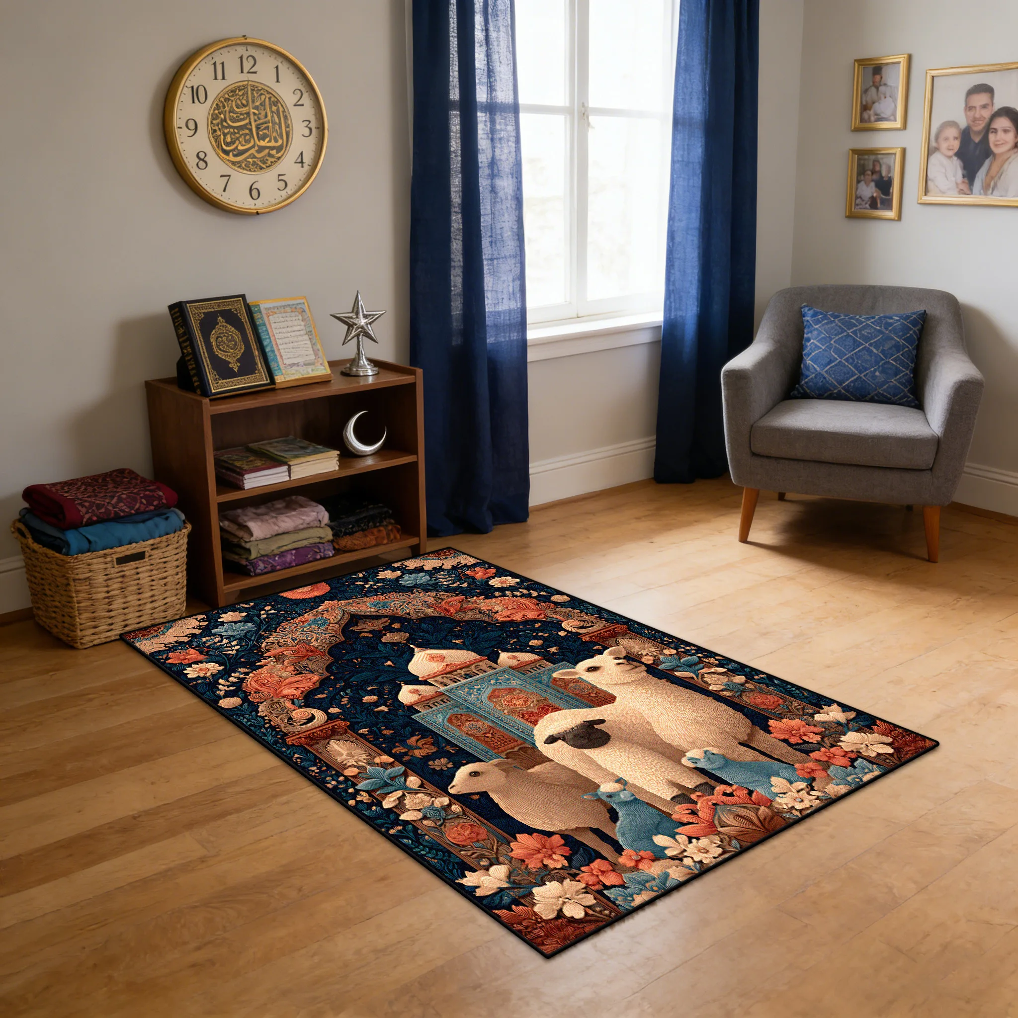 Musalla Prayer Mat Home Decor Non-slip Washable Islamic Ramadan Prayer Mats Religious Style Fluffy Soft Floor Mat سجادة الصلاة