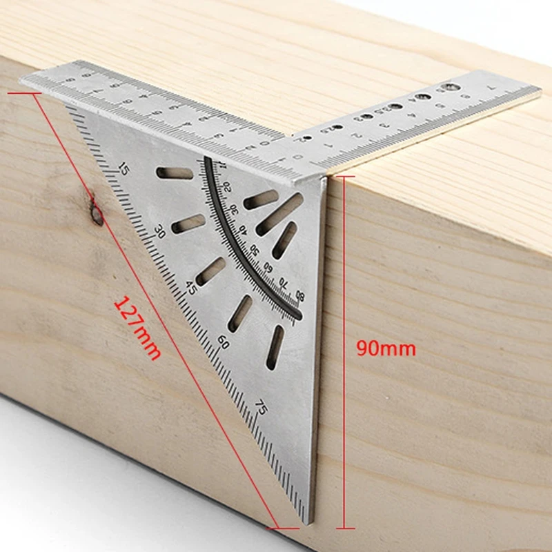 Multifunctional Set of Straight and for Triangle Ruler for Woodworking Use Dropship