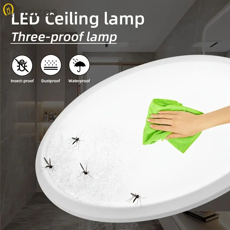 Circular Anti-teto LED Light, Ultra-fino, Impermeável, Banheiro, Varanda, Cozinha, Corredor, Corredor, Três