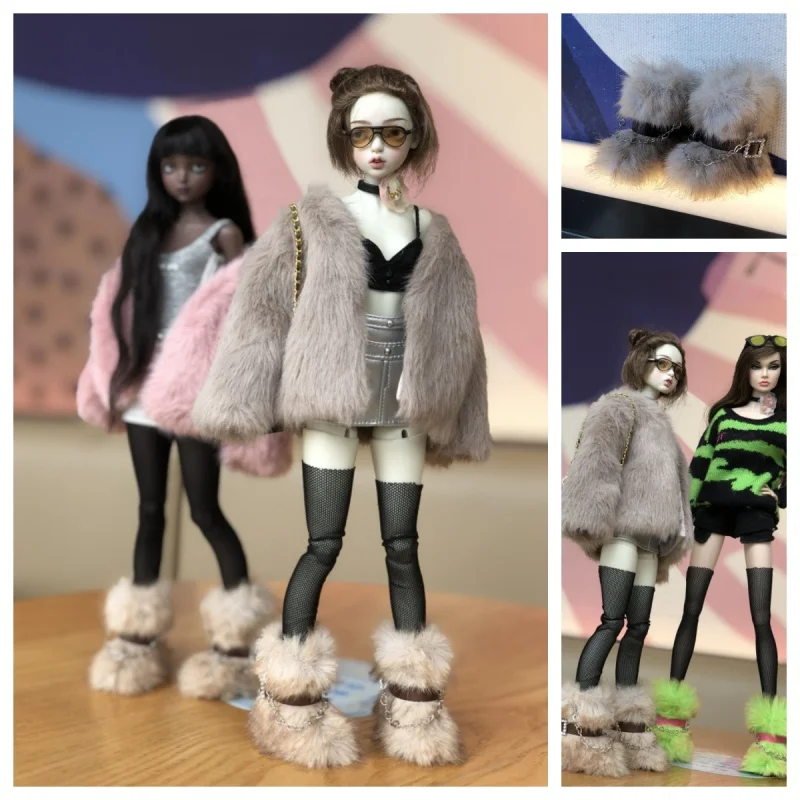 Blyth Shoes Ob24 Fur Boots (Fit Azone,Pullip,MMK ,JB ,Licca, Kurhn,ICY,1/6 Dolls)