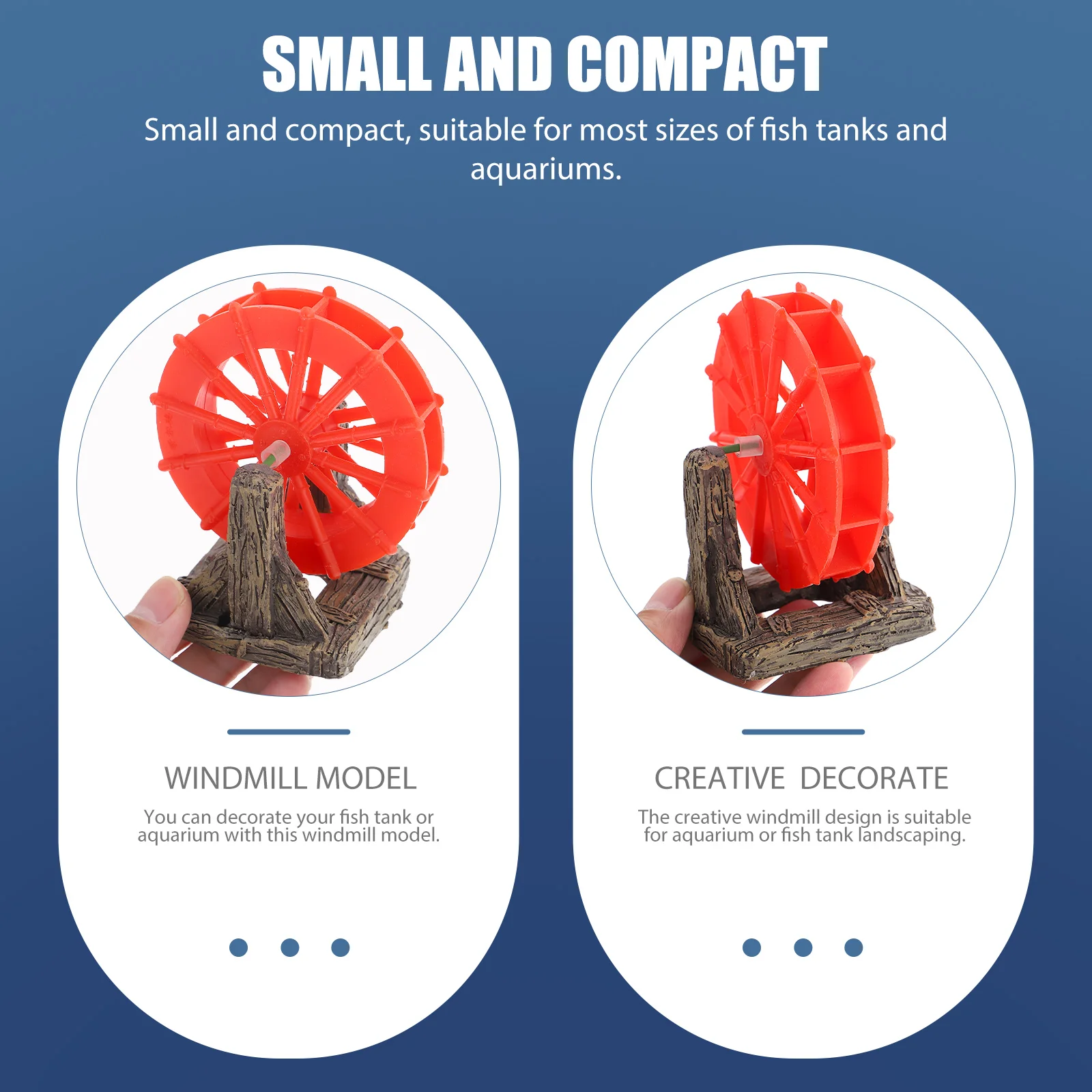 

Windmill Gear Ornament Decor Aquarium Decorations Mini Resin Fish Tank Accessory