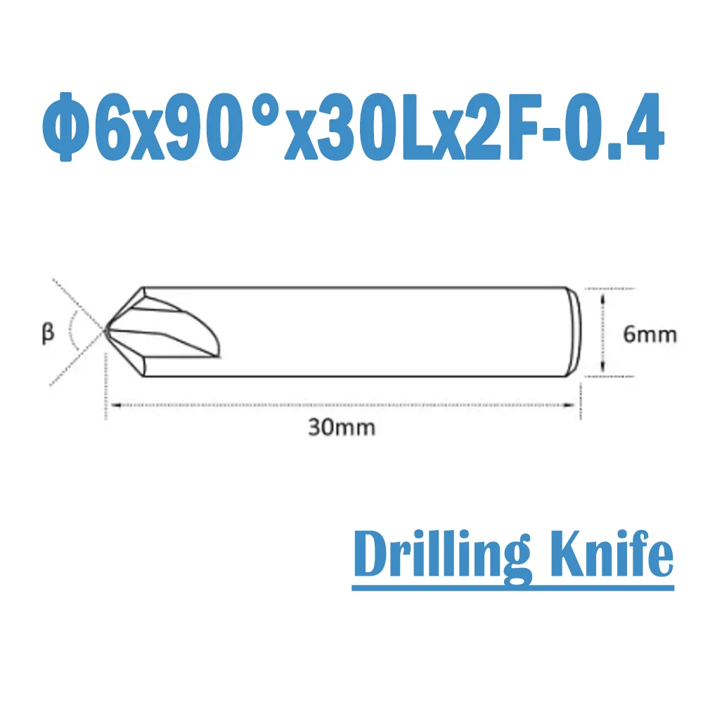 

2 Pcs/lot Φ6x90°x30Lx2F-0.4 Key Machine Cutter Professional 60 Series SILCA FUTURA Carbide Drilling Knife