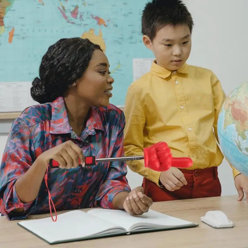 Classroom Ensino Vara, aço inoxidável, telescópico Aula Finger Pointer, Apresentação Whiteboard, Hand Pointer Guide