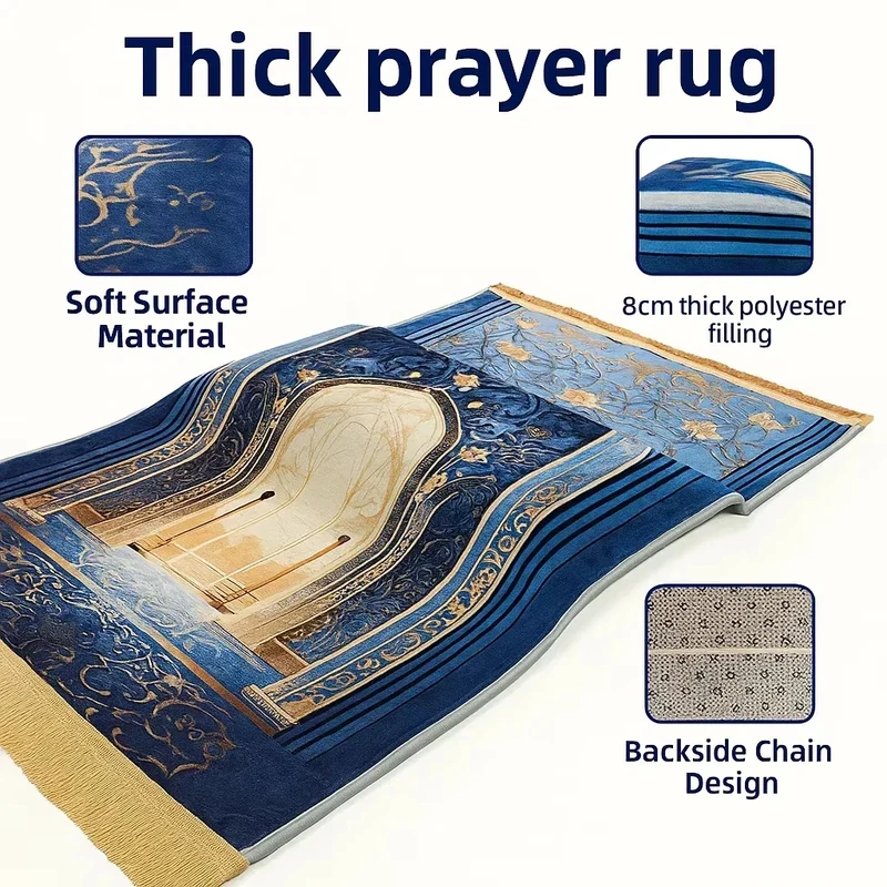 VIKAMA 70*110cm Muslim Prayer Carpet Soft Non-slip Vintage Tassel Rug Ramadan Eid Worship Kneeling Mat