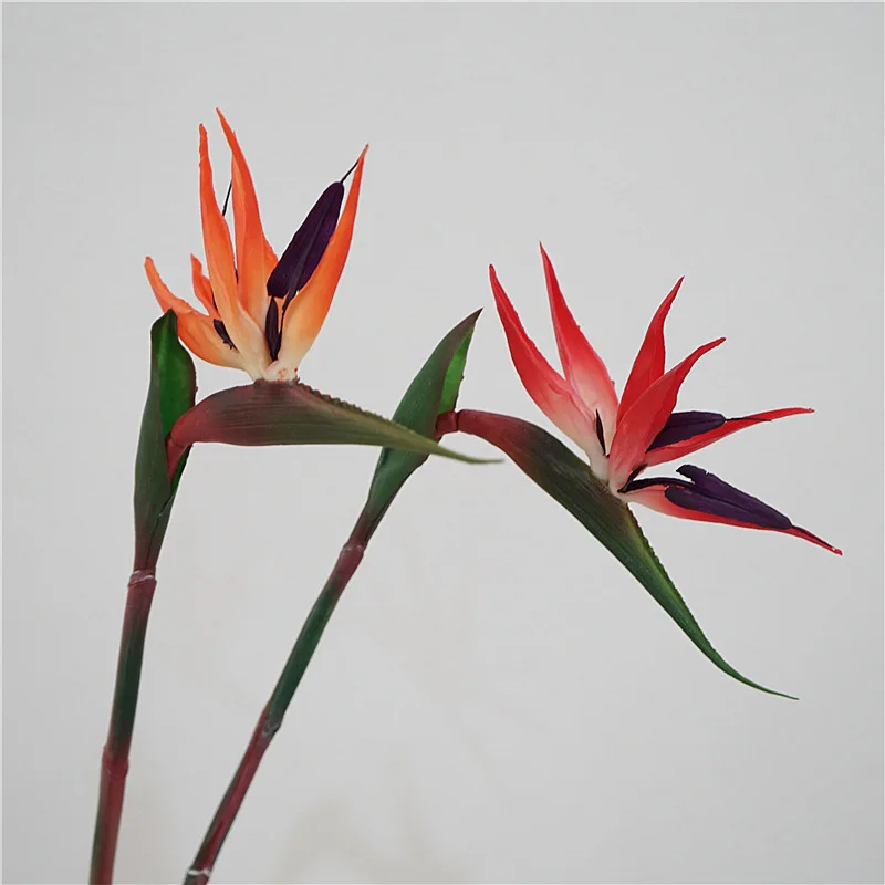 4Pcs Latex Bird of Paradise Artificial Flowers Wedding Road Guide Flower Arrangement Home Party Event Decor Floral Heaven Bird