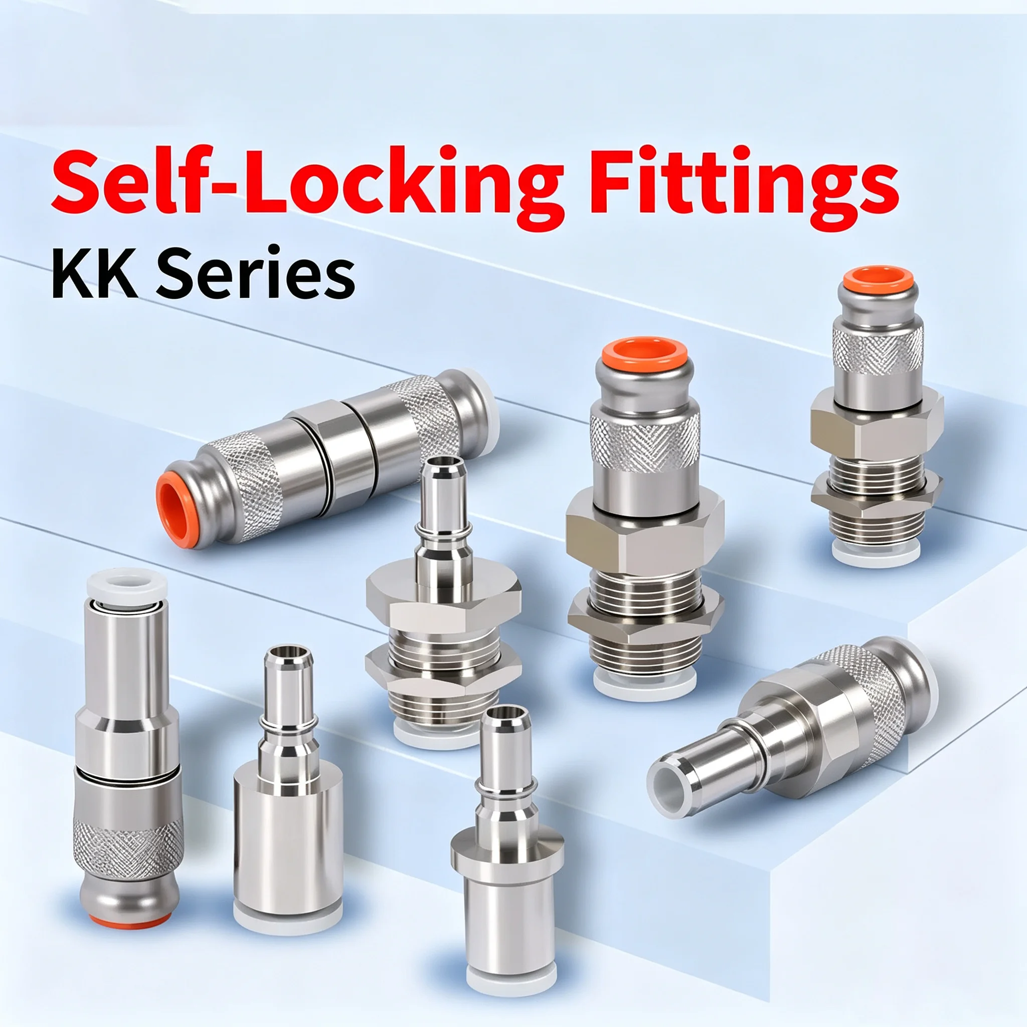 KK2P/KK2S-04H-06H-04E-06E Quick coupling Brand Tracheal quick connector Small pneumatic PU tube quick connector