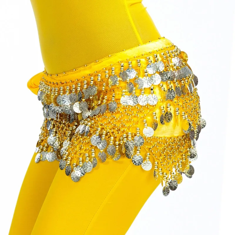 Professionelles Set aus Taillenkette und Gürtel für den Bauchtanz |   Dekorativer Hüfttuch mit Pailletten, Performance-Zubehör für Übungen und Shows