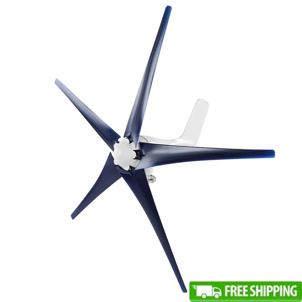 1600W Wind Turbine Generator 5 Blade Industrial Energy Equipment Dynamo 24V Renewable Power Source Residential Mobile