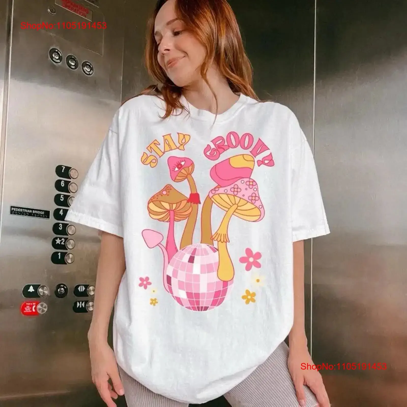 

Stay Groovy Retro 70's Mushroom T shirt vintage Washed designer clothes graphic Soft Unisex Versatile homme Breathable