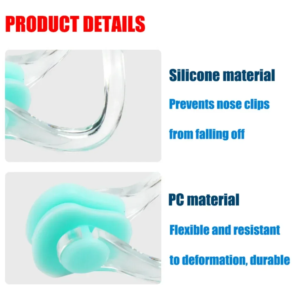 Reusable Soft Silicone Swimming Nose Clips Swimming Noseplugs Waterproof Nose Protector for Men Women Swimming Accessories