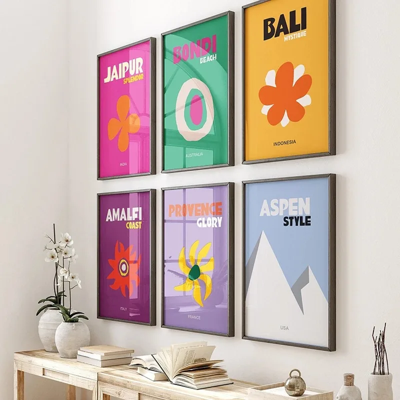 مجردة Preppy السفر ميامي إيبيزا كابري بوندي الشاطئ المشارك والمطبوعات حائط لوح رسم الفن صور ديكور للحانات المنزلية