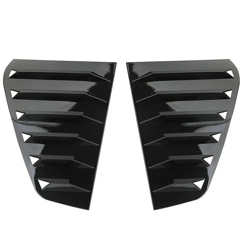 2x balck brilhante janela traseira do carro grelha do obturador capa guarnição para vw golf 6 mk6 mk6.5 gti gtd r janela grelha lateral ventilação 2010-2014