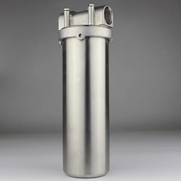 10 inches Hot Water filter high flow filter 304 Stainless Steel housing with 316 stainless steel cap 1 inches port